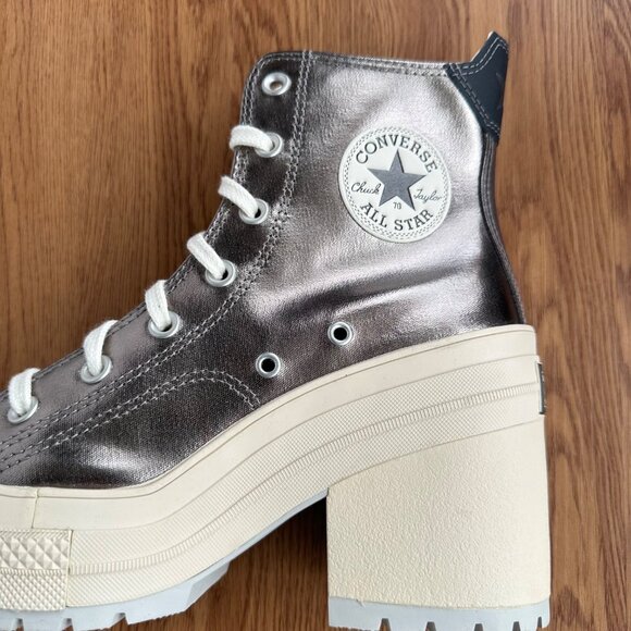 ⭐Converse Chuck 70 De Luxe Heel 5.5 Mens Shoes Sneakers Metallic Silver A09896C⭐ - Picture 7 of 10